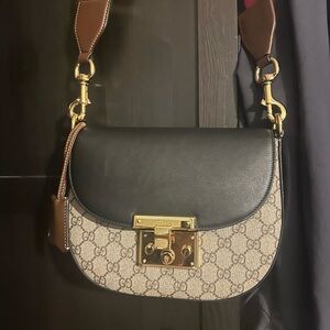 Designer Brown and Black Shoulder Bag